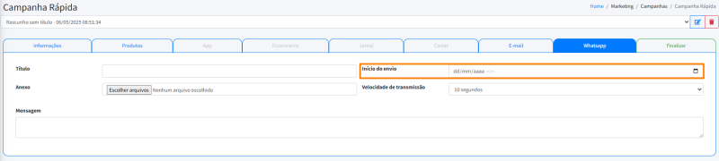 Arquivo:Inicio dos envio do disparo whatsapp.png